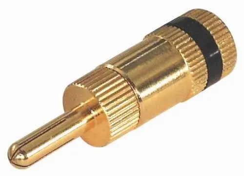 T.E.G. banaanstekker 4mm verguld zwart metaal