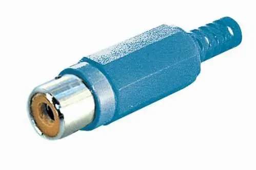 T.E.G. Cinch stekker female verguld blauw