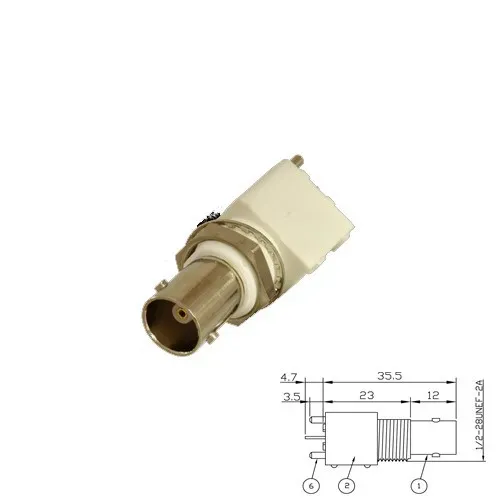 T.E.G. BNC Chassisdeel print 50 ohm verticaal