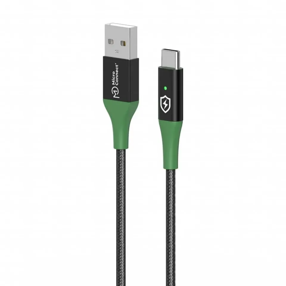 Microconnect Smart Charge USB-A USB-C kabel 1m zwart