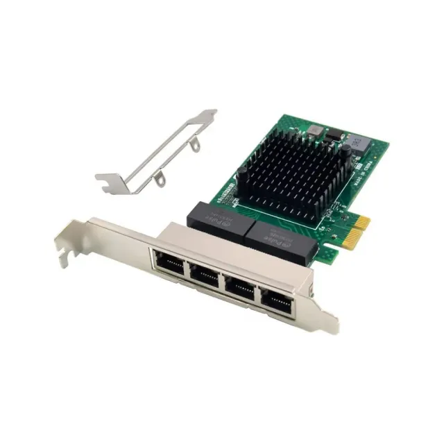 Microconnect BCM5719 PCIe netwerkkaart quad RJ45 Gigabit