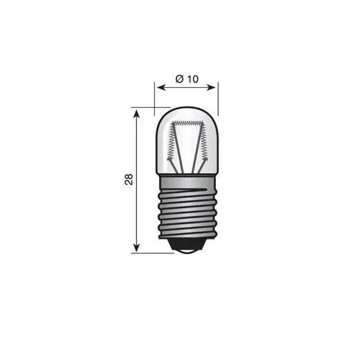 T.E.G. E10 Lampje 4,0V 250mA 1,0W 28x10mm