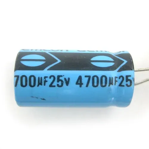 T.E.G. Elco 4700uF 25V radiale condensator staand