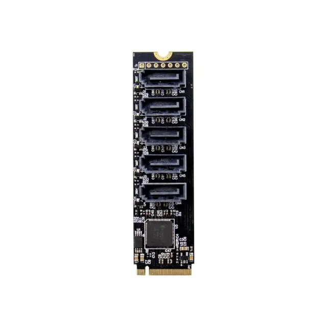 MicroConnect M.2 Key M SATA3.0 uitbreidingskaart 5x SATA 6Gbps
