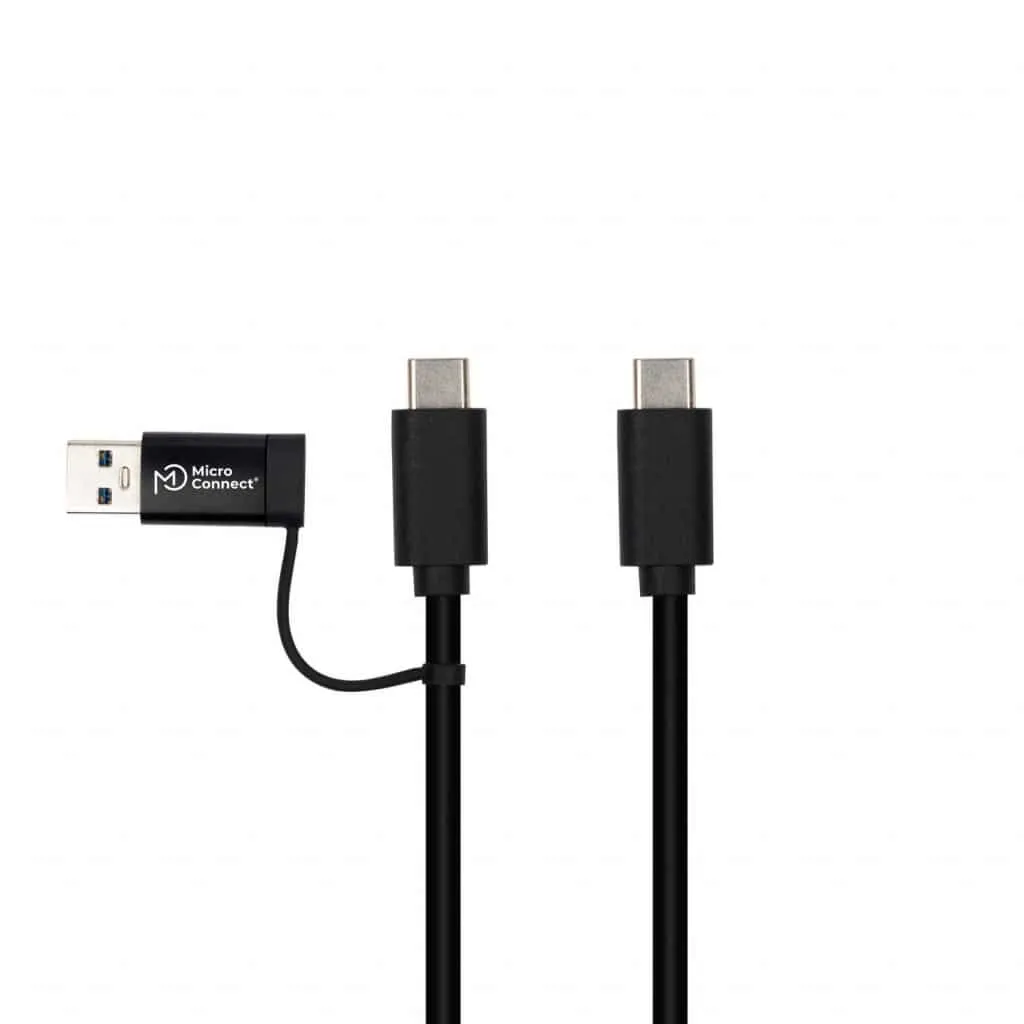 Microconnect USB-C kabel 1m met USB-A adapter 5Gbps