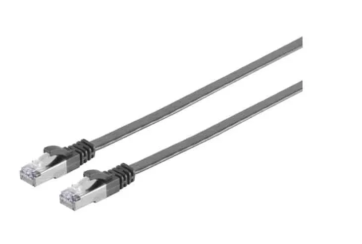 Microconnect CAT6a U/UTP flat netwerkkabel zwart 0,5 meter plat