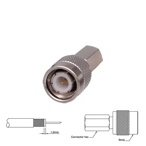 T.E.G. TNC twist-on plug male RG58 coaxconnector