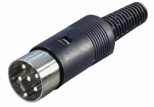 T.E.G. DIN plug 5-polig dobbelsteen zwart