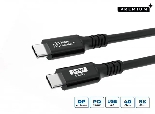 Microconnect Premium USB4 USB-C kabel 3m 240W 40Gbps