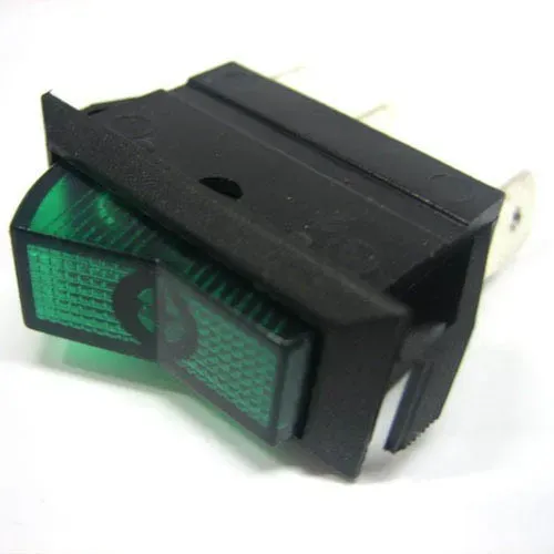 T.E.G. Wipschakelaar 12V 20A Groen 27x11,8mm Inbouw