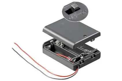 T.E.G. batterijhouder 3x AA gesloten met schakelaar