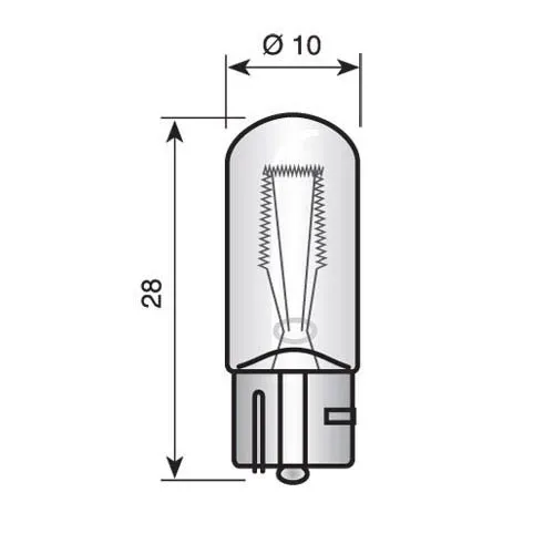 T.E.G. wedge lampje T10 6V 10x28mm per stuk