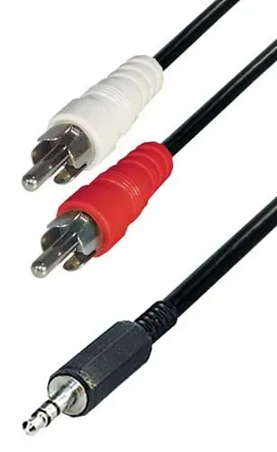 T.E.G. audio verloopkabel 3,5mm naar 2x cinch 10m stereo