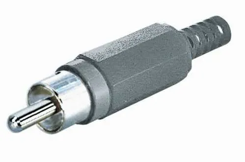 T.E.G. Cinch stekker male grijs met tule tulpplug