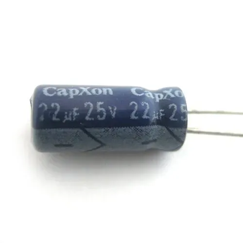 T.E.G. elco radiaal 22uF 25V staand