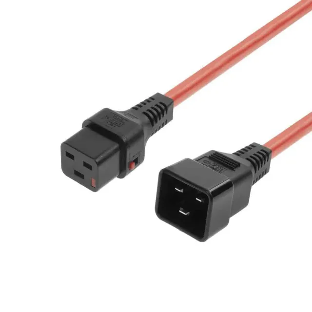 Microconnect PC1401 stroomkabel C19-C20 rood 1m vergrendelbaar