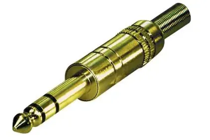T.E.G. 6.3mm stereo stekker male verguld metaal