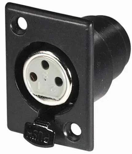 T.E.G. Cannon XLR chassisdeel 3-polig female zwart
