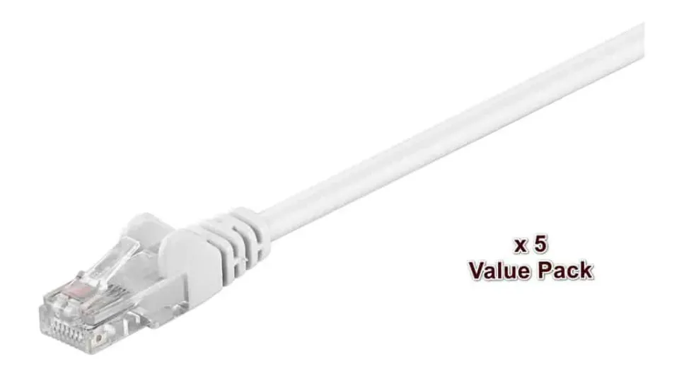Microconnect CAT5e netwerkkabel 15m wit 5 stuks