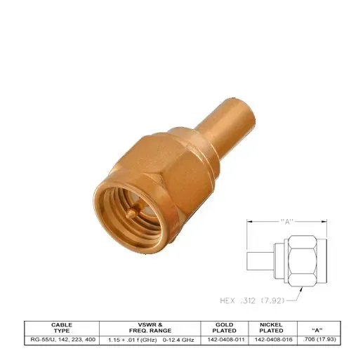 T.E.G. SMA soldeer crimp stekker male RG55