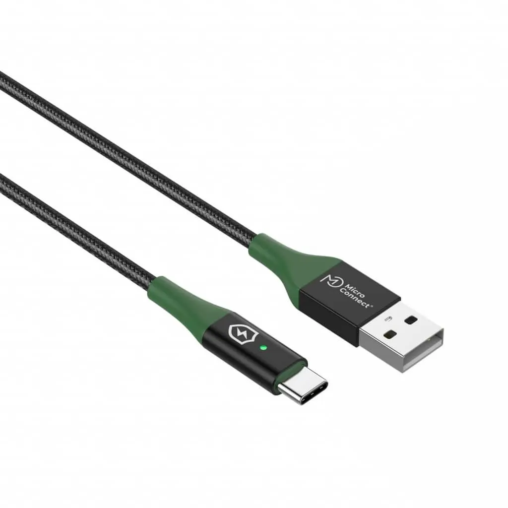 Microconnect Smart Charge USB-A USB-C kabel 2m zwart