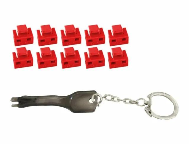 Microconnect RJ45 portblocker rood 10 stuks met sleutel