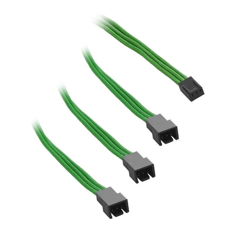 CableMod ModFlex Fan adapter 3-pin naar 3x 3-pin groen 60cm