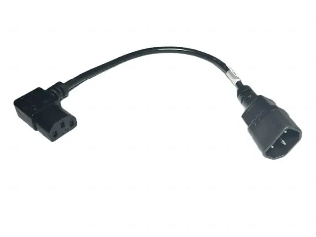 Microconnect C13-C14 stroomadapter haaks 0,3m zwart