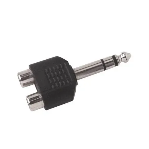 T.E.G. 6.3 stereo verloopadapter 2x cinch per stuk