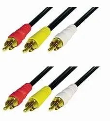 T.E.G. 3x RCA kabel 2,0 m tulp connectors