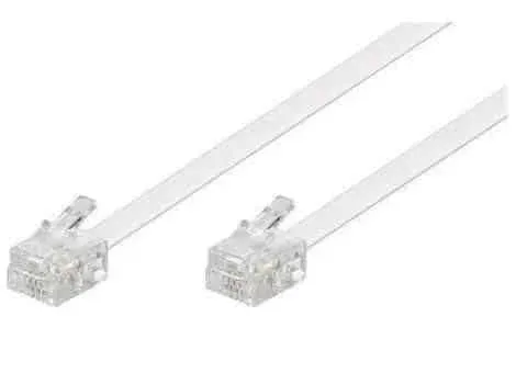 Microconnect ModularCable RJ11 telefoonkabel 15m wit 6P/4C