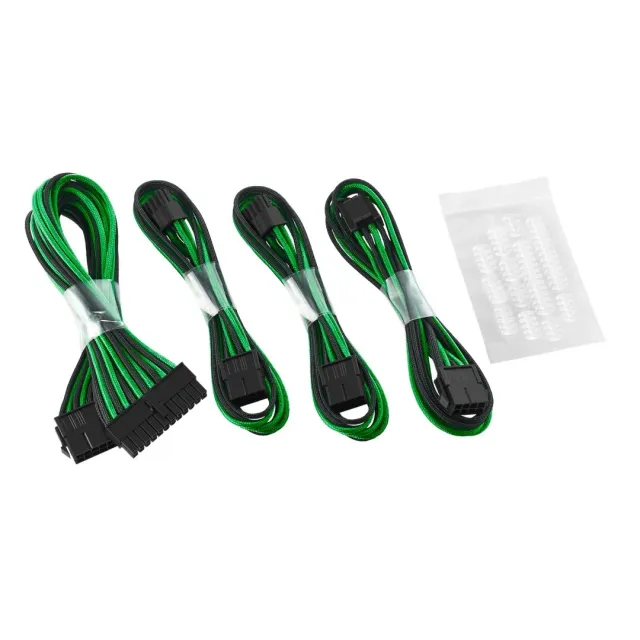 CableMod Classic ModFlex Basic verlengkabelset zwart groen 4-delig