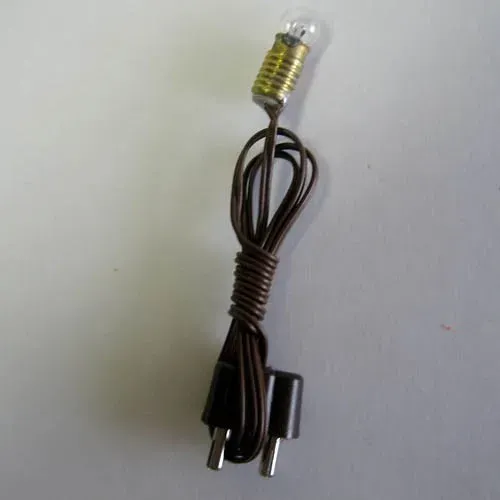 T.E.G. H0 lampje E5.5 3,5V met fitting en stekker