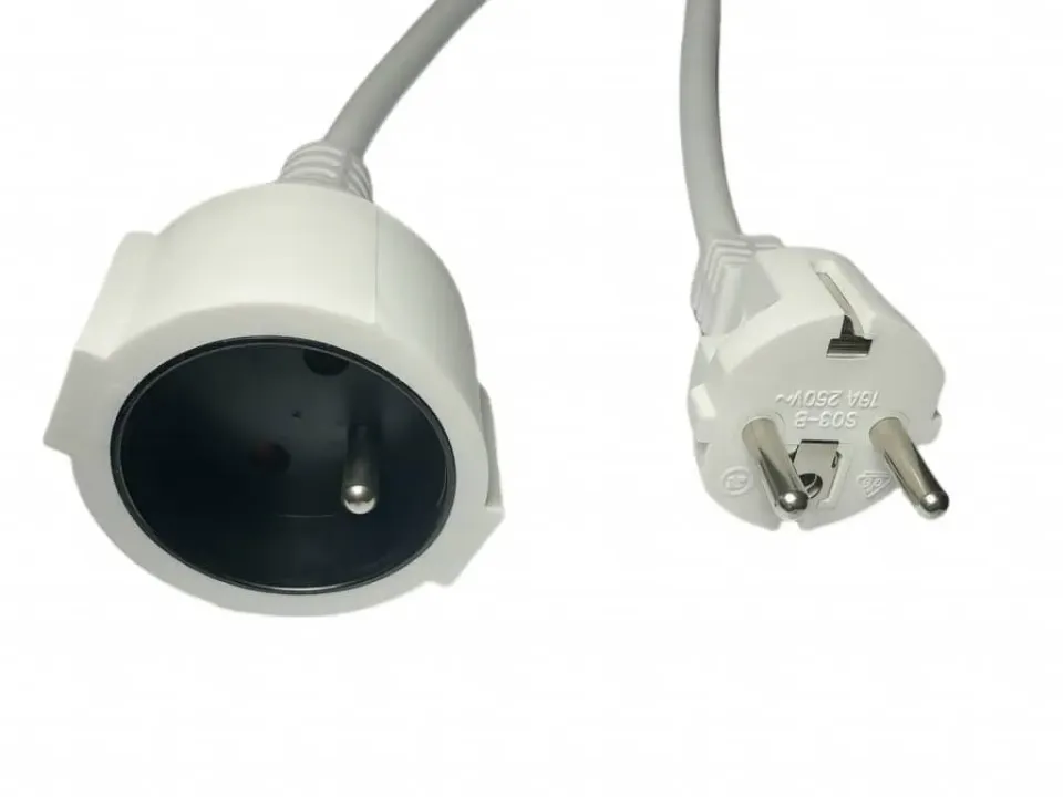 MicroConnect verlengsnoer EU naar Frankrijk type E 2m wit