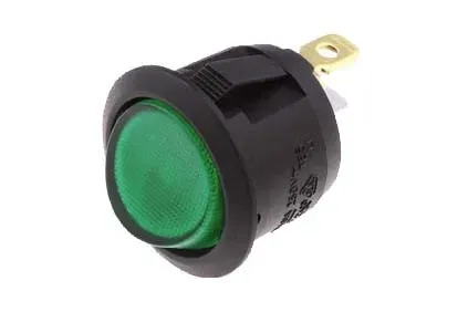 T.E.G. wipschakelaar groen inbouw 23mm 10A