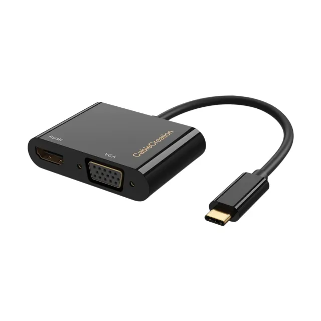 CableCreation USB-C naar HDMI VGA adapter zwart 4K