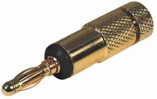 T.E.G. 4mm verguld bananenstekker zwart metaal