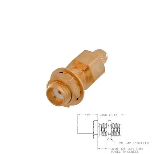 T.E.G. SMA chassisdeel female RG316 soldeer crimp