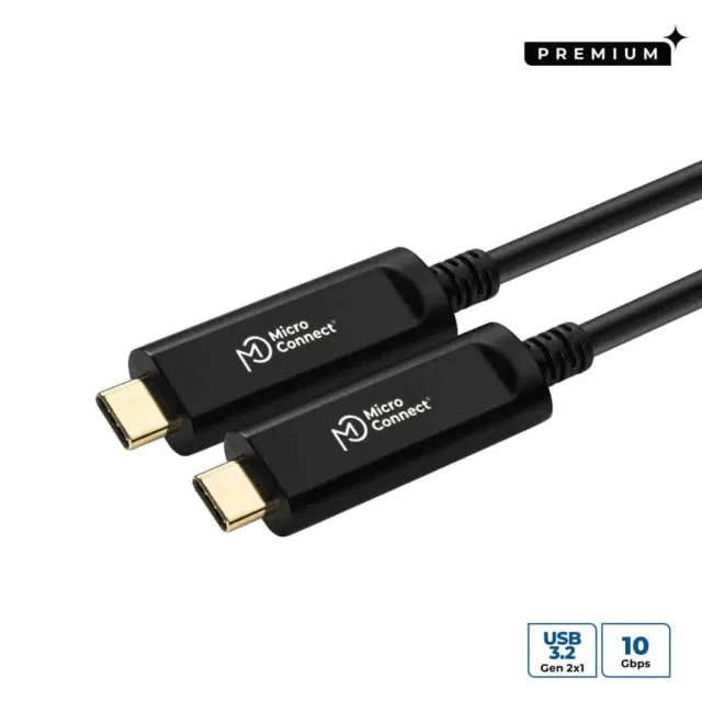 MicroConnect Premium USB-C 3.2 Gen 2 kabel 10m glasvezel