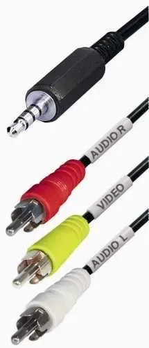 T.E.G. 3.5mm 4-polig naar 3x Cinch Verloopkabel 2m