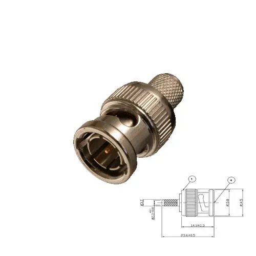 T.E.G. BNC crimp plug male voor RG179 RG187 H122