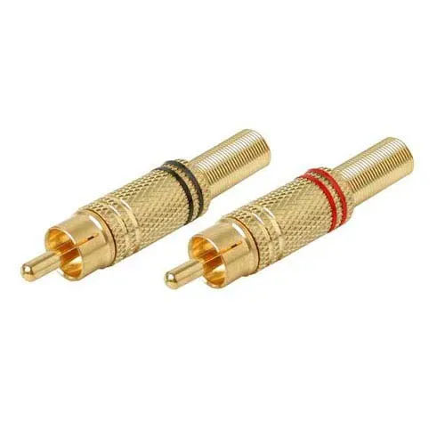 T.E.G. Cinch Stekker Male Rood Verguld 8mm Per Stuk