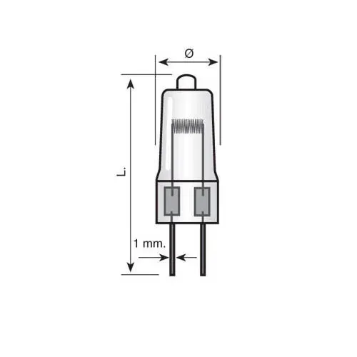 T.E.G. G6.35 halogeenlampje 12V 75W 12x44mm