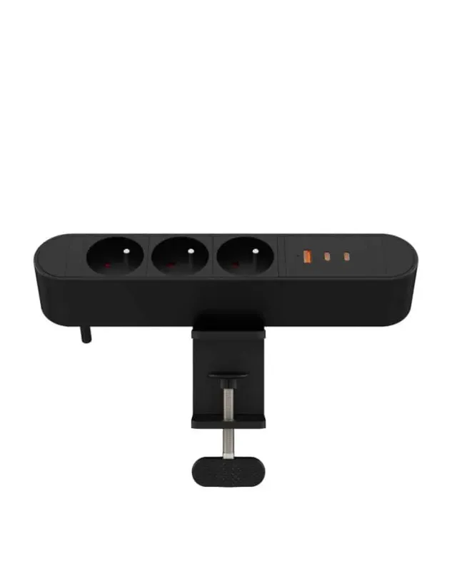 Microconnect stekkerdoos 3-voudig FR 67W USB 1,8m zwart