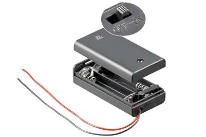 T.E.G. Batterijhouder 2x AA gesloten met schakelaar