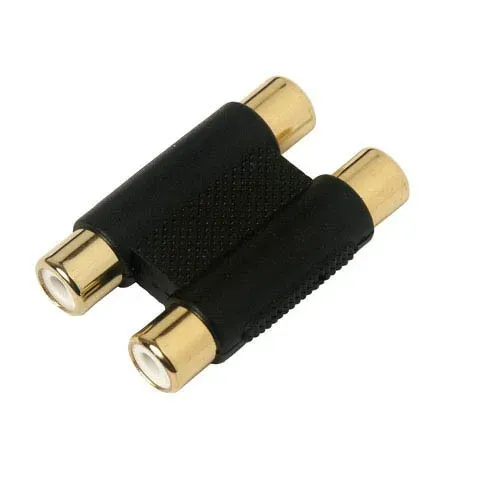 T.E.G. Cinch adapter 2x female verguld